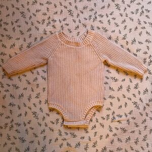 Cream Knit Baby Onesie